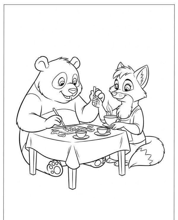 tranh tô màu gấu trúc 11