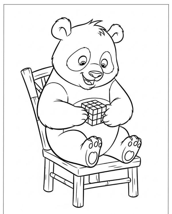 tranh tô màu gấu trúc 12