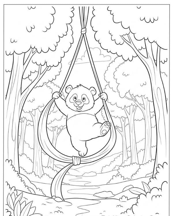 tranh tô màu gấu trúc 13