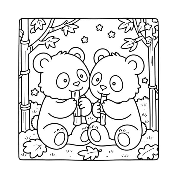 tranh tô màu gấu trúc 17