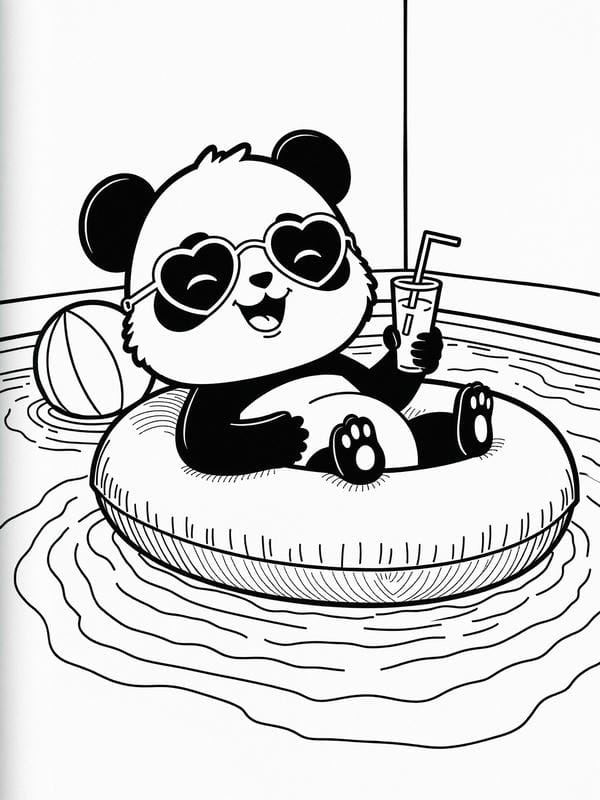 tranh tô màu gấu trúc 18