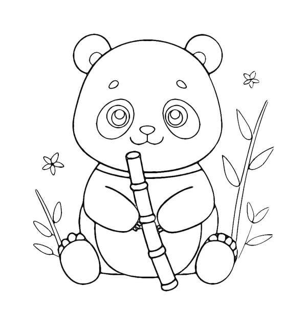 tranh tô màu gấu trúc 2