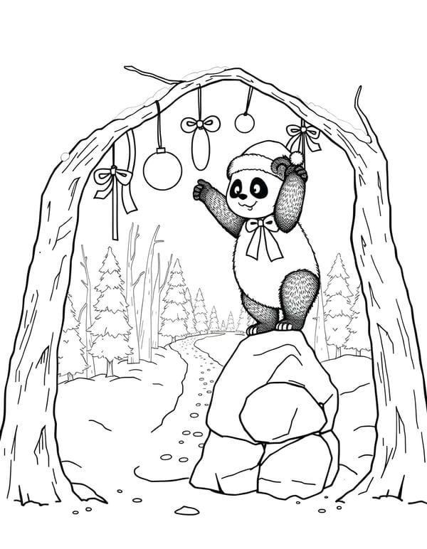 tranh tô màu gấu trúc 20