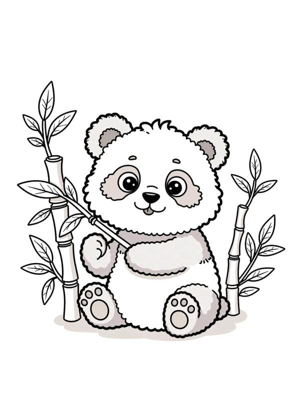 tranh tô màu gấu trúc 21