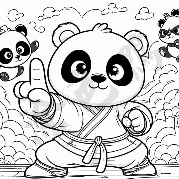 tranh tô màu gấu trúc 22