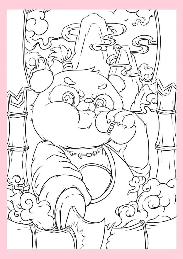 tranh tô màu gấu trúc 26