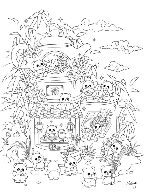 tranh tô màu gấu trúc 27