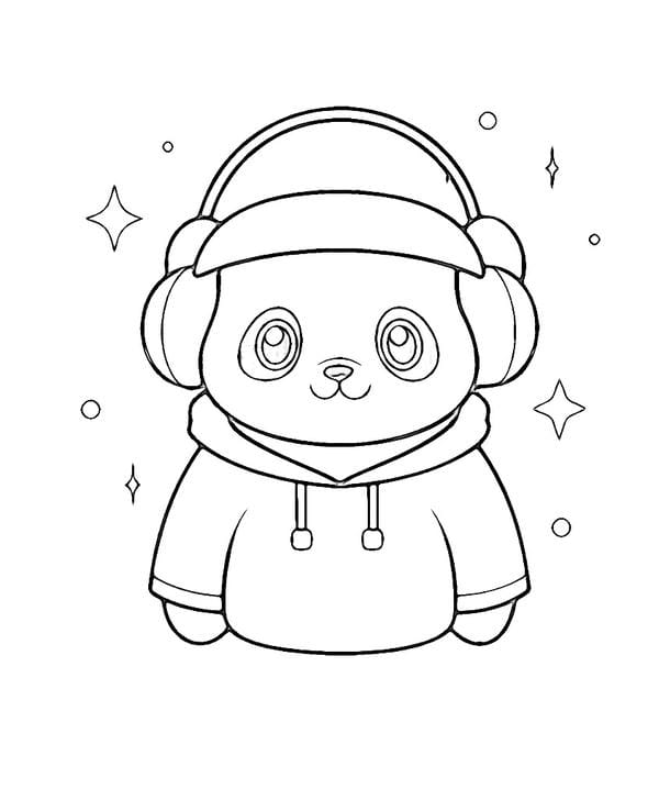 tranh tô màu gấu trúc 3