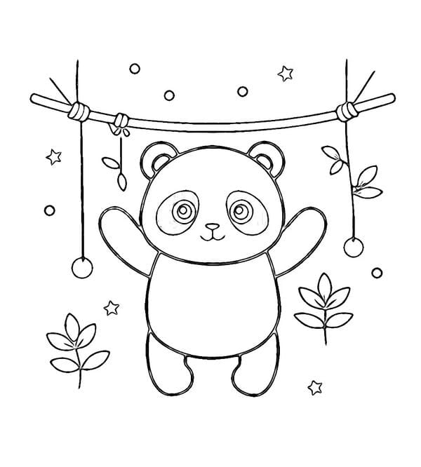 tranh tô màu gấu trúc 4