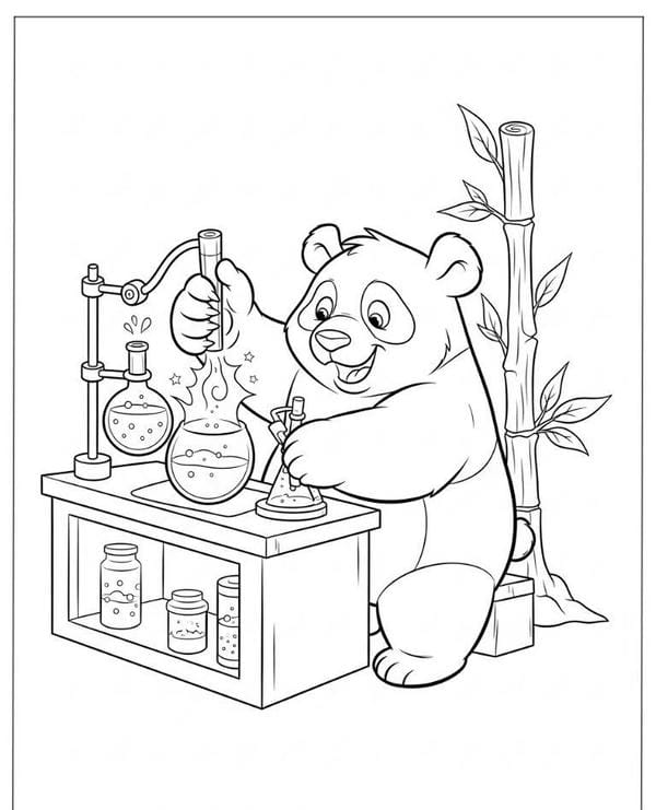 tranh tô màu gấu trúc 7