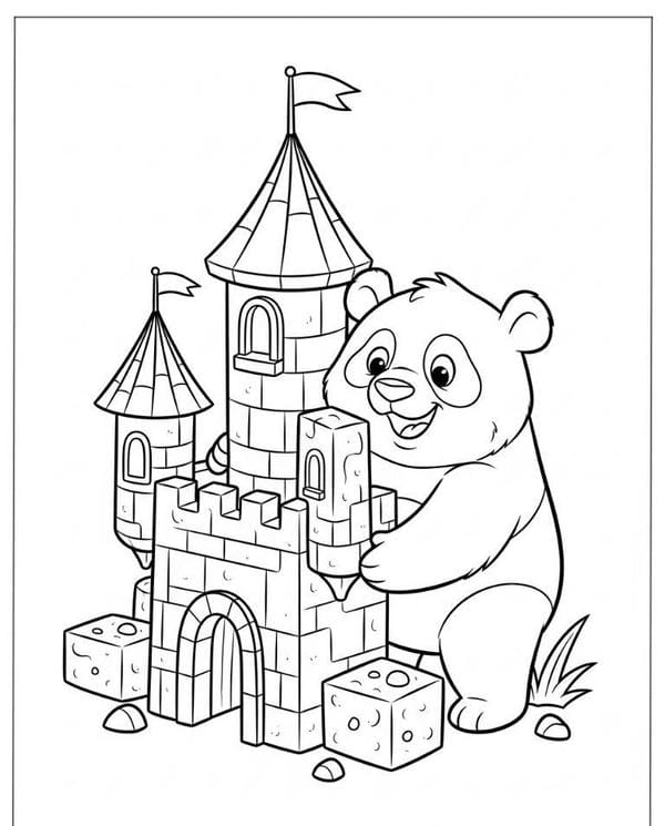 tranh tô màu gấu trúc 8