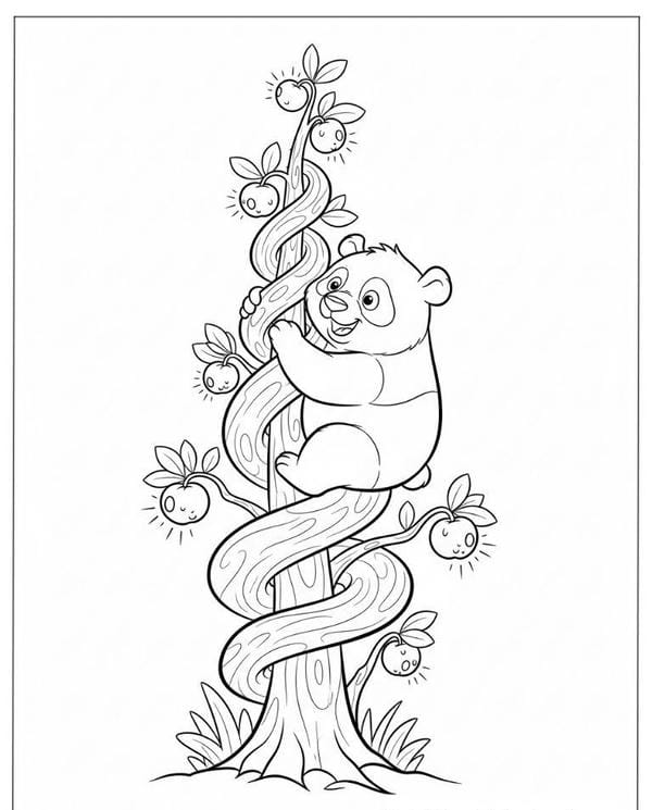 tranh tô màu gấu trúc 9