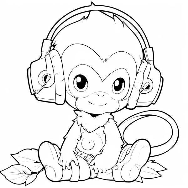 tranh tô màu hình con khỉ