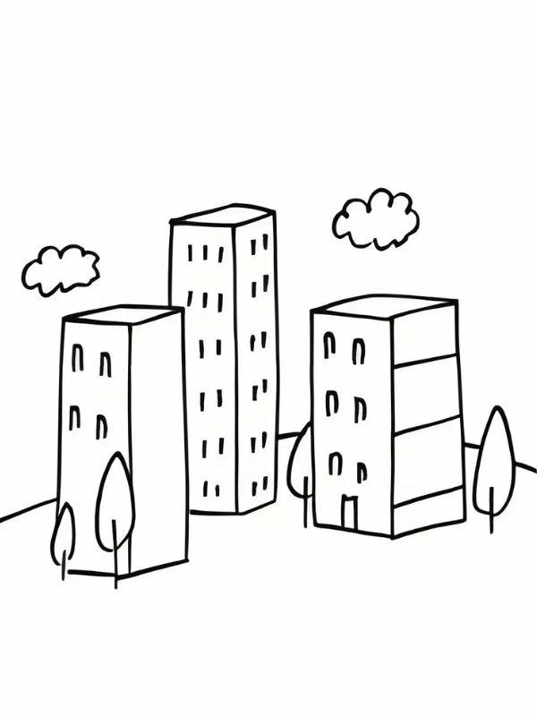tranh tô màu ngôi nhà cao tầng 10