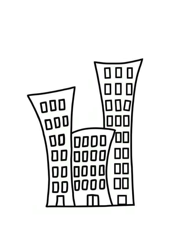 tranh tô màu ngôi nhà cao tầng 4