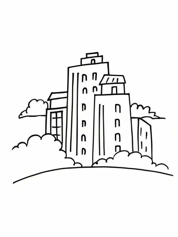 tranh tô màu ngôi nhà cao tầng 6