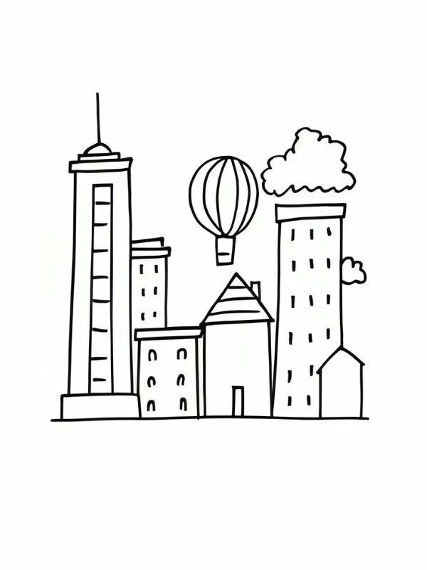 tranh tô màu ngôi nhà cao tầng 7