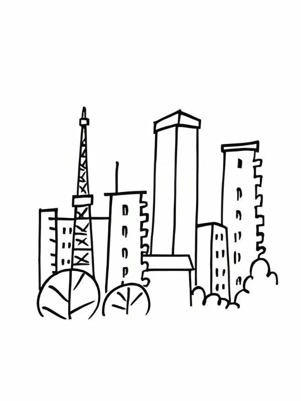 tranh tô màu ngôi nhà cao tầng 8