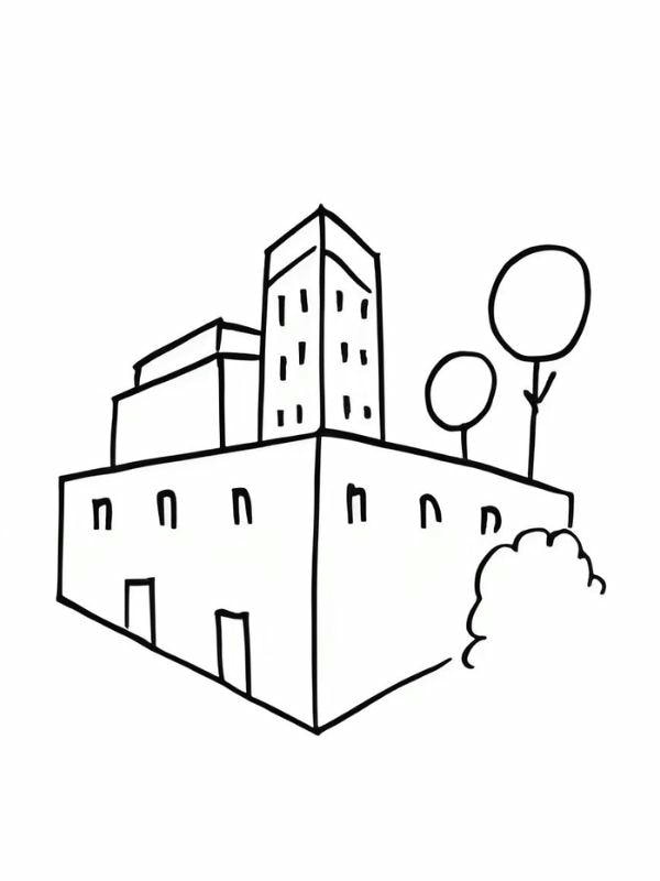 tranh tô màu ngôi nhà cao tầng 9