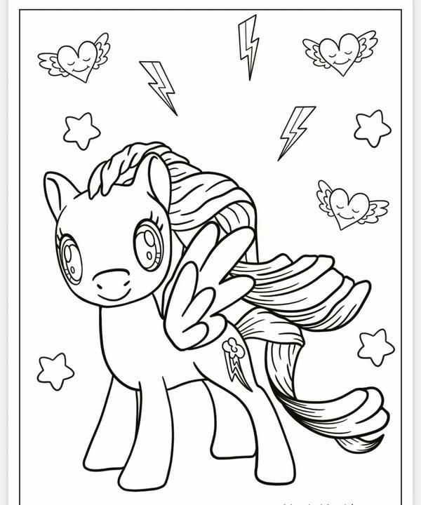 tranh tô màu ngựa pony 10