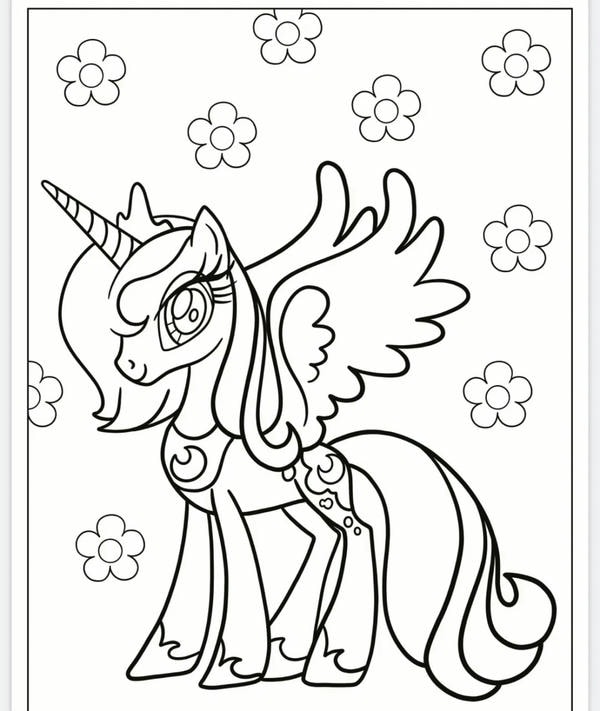 tranh tô màu ngựa pony 13