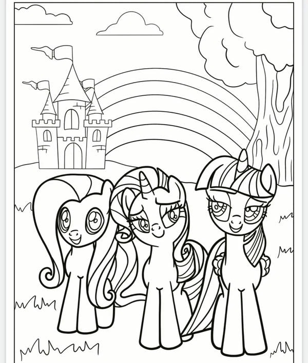 tranh tô màu ngựa pony 16