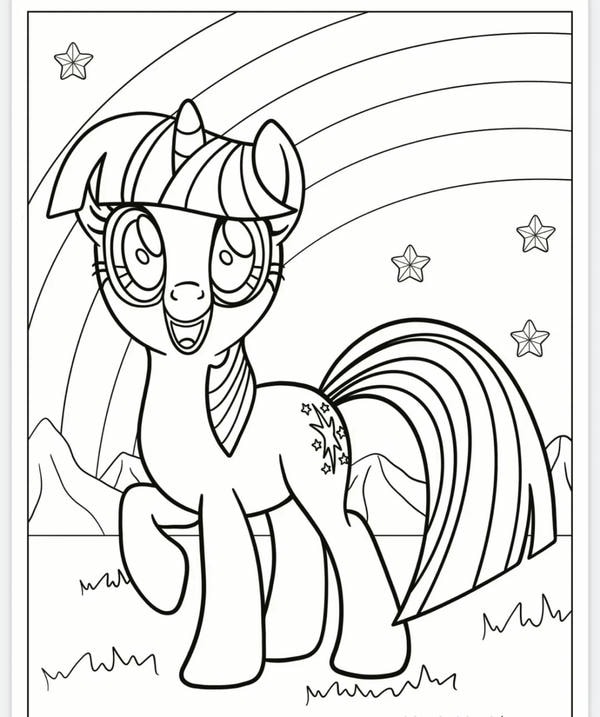 tranh tô màu ngựa pony 17