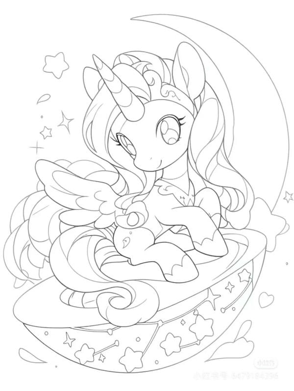 tranh tô màu ngựa pony 3