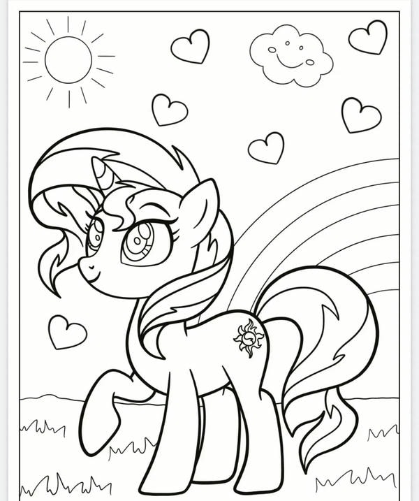 tranh tô màu ngựa pony 30