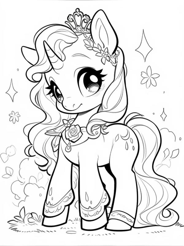 tranh tô màu ngựa pony 7