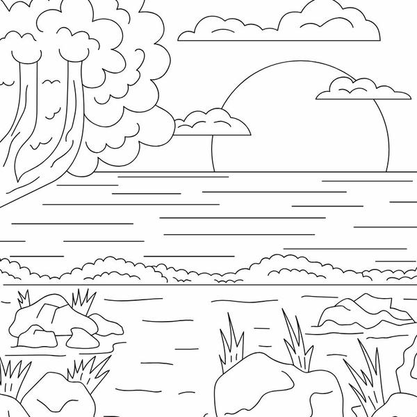 tranh tô màu phong cảnh 9