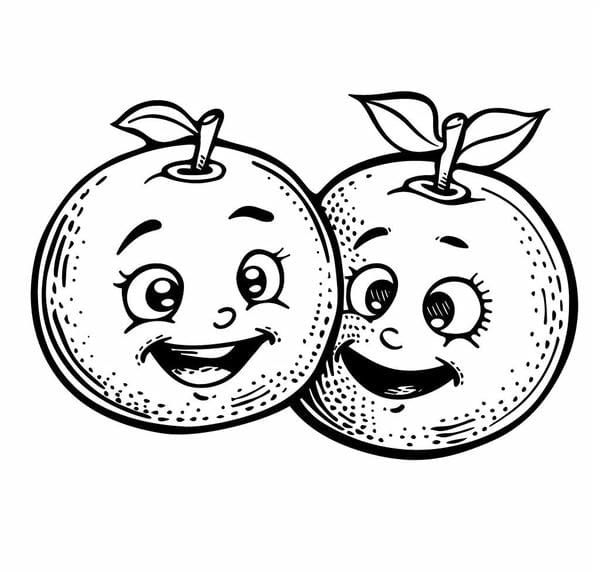 tranh tô màu quả cam 1