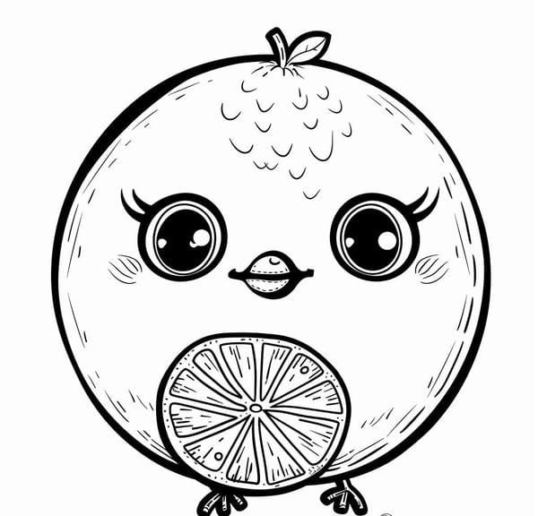 tranh tô màu quả cam 12