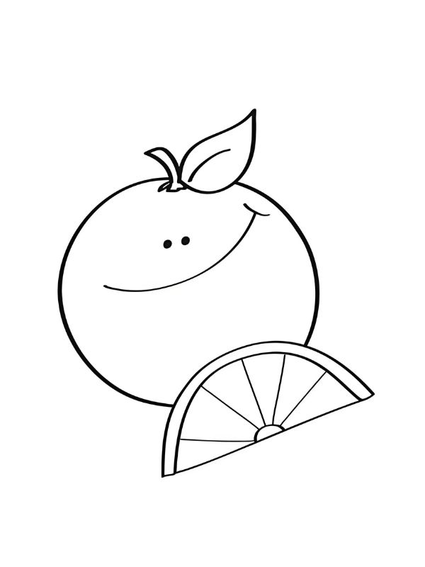 tranh tô màu quả cam 14