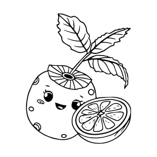 tranh tô màu quả cam 15