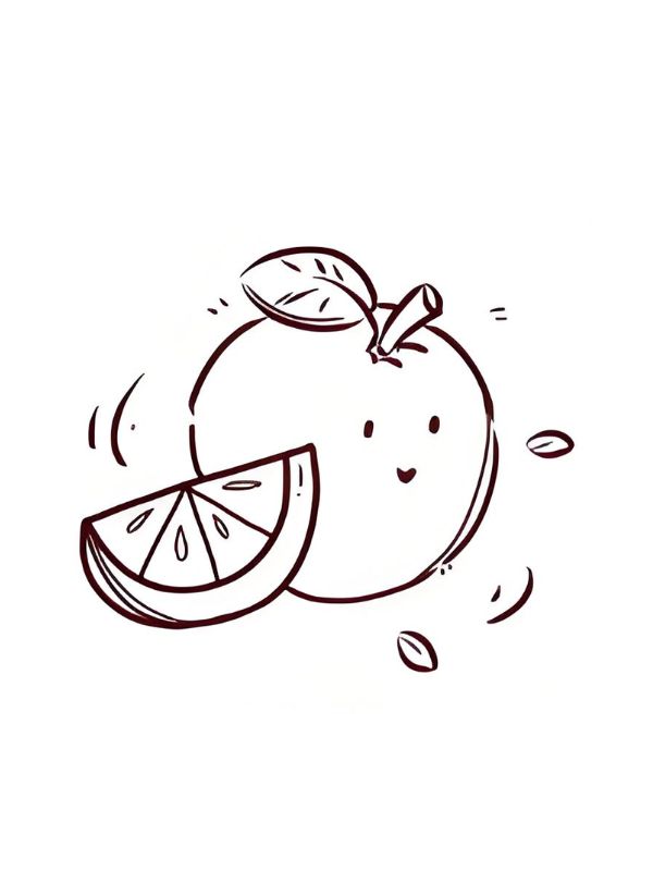 tranh tô màu quả cam 25