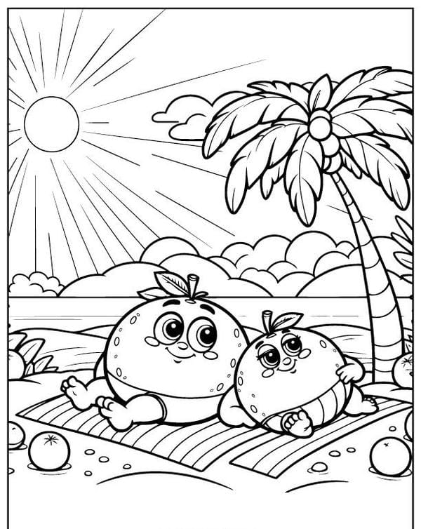 tranh tô màu quả cam 26