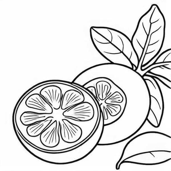 tranh tô màu quả cam 27