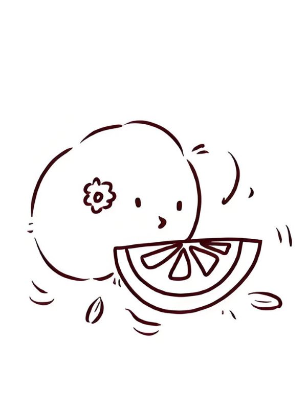 tranh tô màu quả cam 27