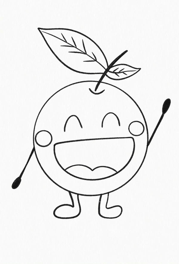 tranh tô màu quả cam 31