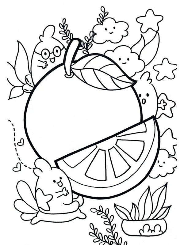 tranh tô màu quả cam 32