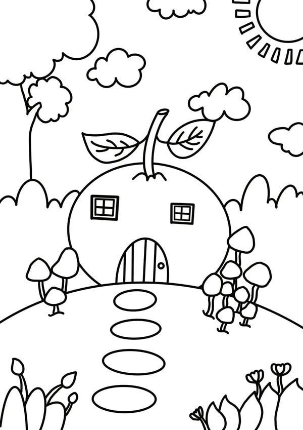 tranh tô màu quả cam 36