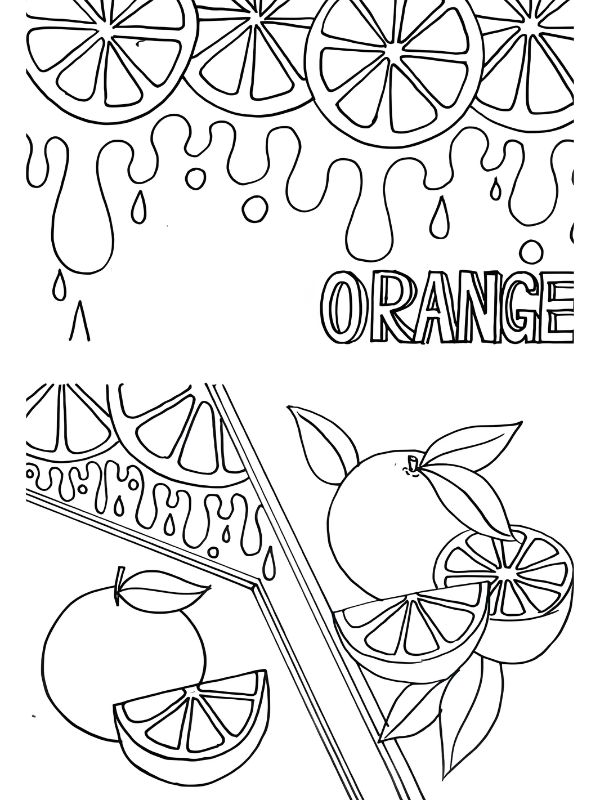 tranh tô màu quả cam 6