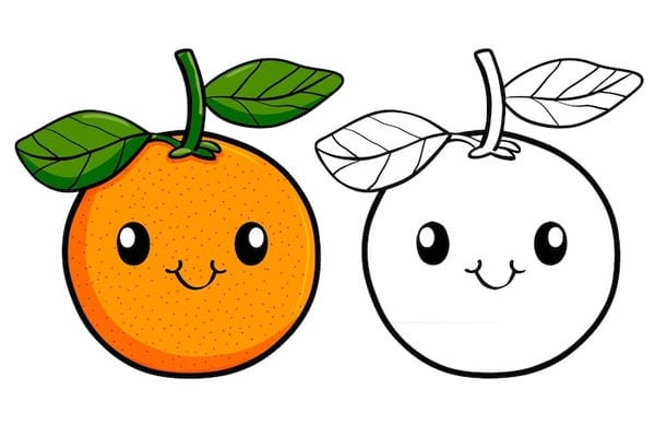 tranh tô màu quả cam 9