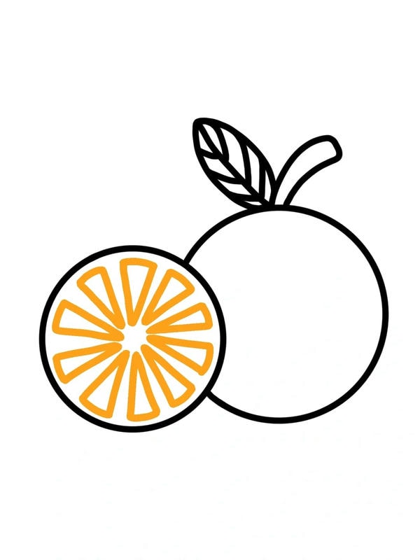 tranh tô màu quả cam cho bé
