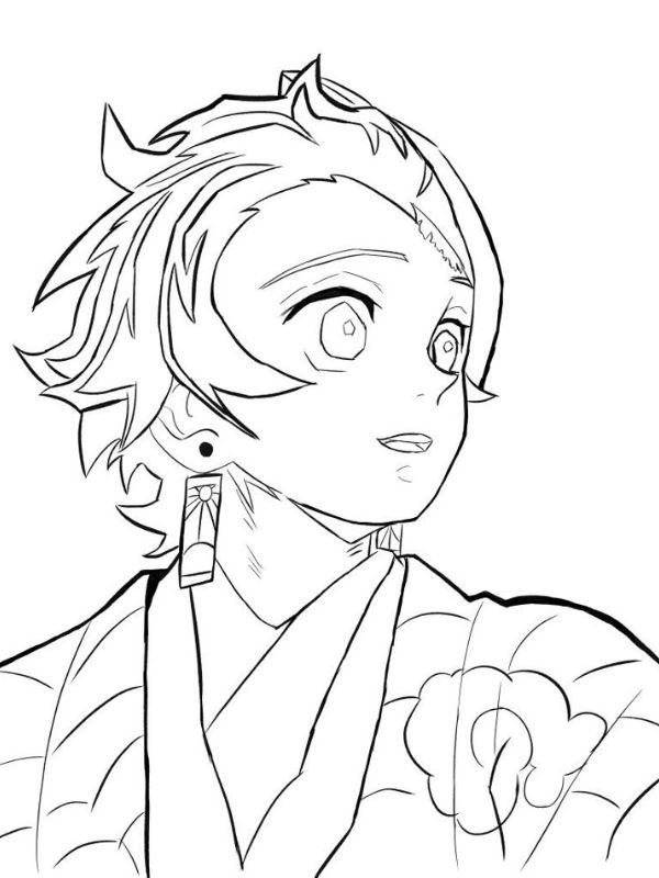 tranh tô màu tanjiro 11