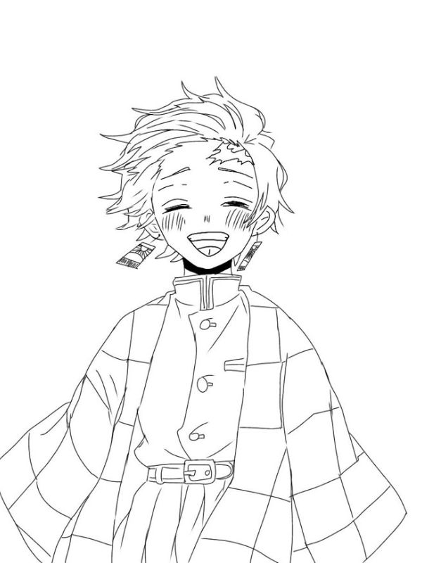 tranh tô màu tanjiro 12