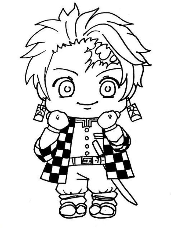 tranh tô màu tanjiro 14