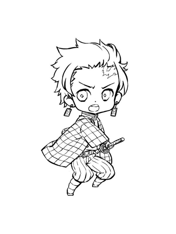 tranh tô màu tanjiro 15