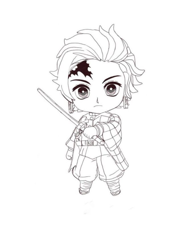 tranh tô màu tanjiro 16